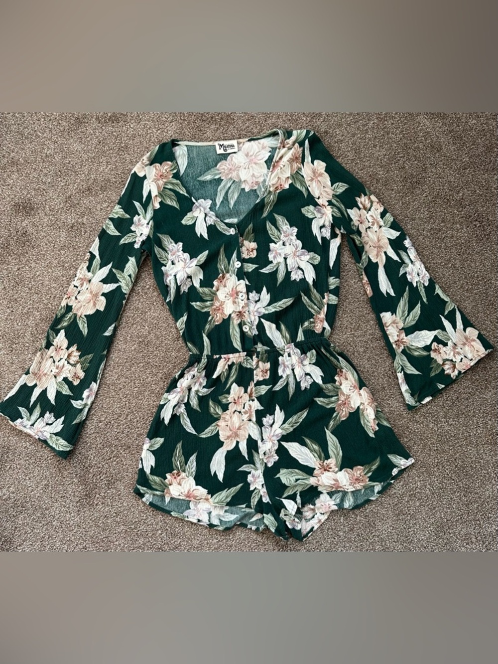 Show Me Your Mumu Red Rocks Romper Green Floral XS